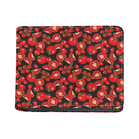 Red Ripe Tomatoes Pattern Print Bifold Wallet