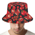 Red Ripe Tomatoes Pattern Print Bucket Hat
