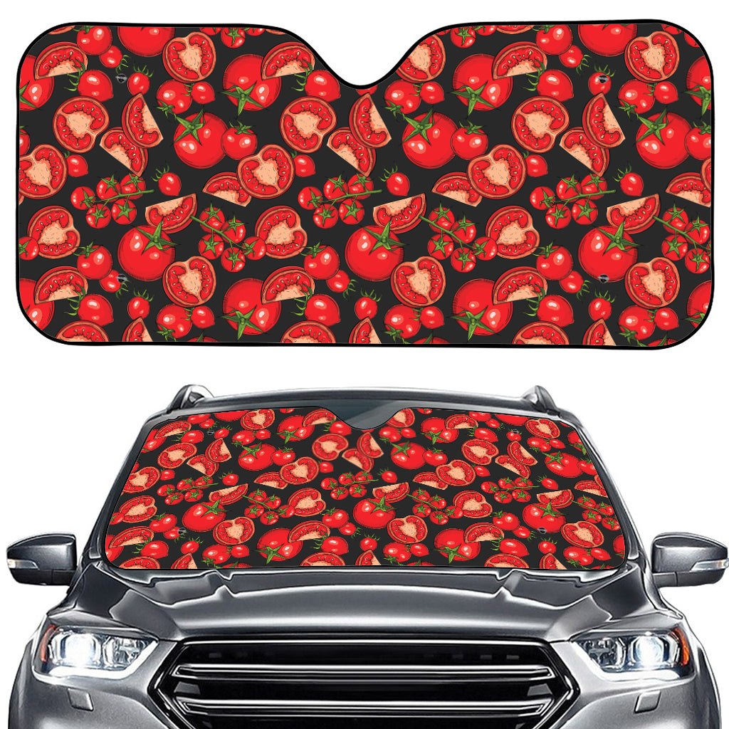 Red Ripe Tomatoes Pattern Print Car Windshield Sun Shade