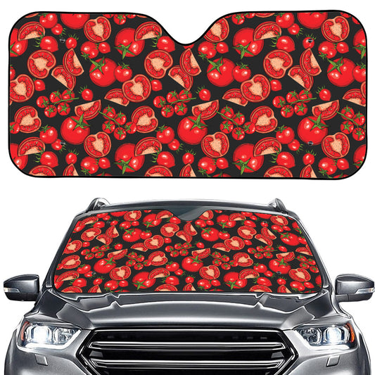 Red Ripe Tomatoes Pattern Print Car Windshield Sun Shade