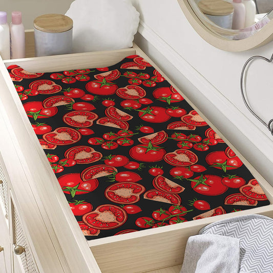 Red Ripe Tomatoes Pattern Print Changing Pad Cover