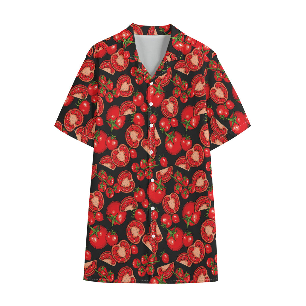 Red Ripe Tomatoes Pattern Print Cotton Hawaiian Shirt