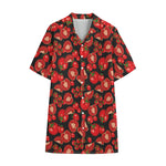 Red Ripe Tomatoes Pattern Print Cotton Hawaiian Shirt