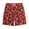 Red Ripe Tomatoes Pattern Print Cotton Shorts