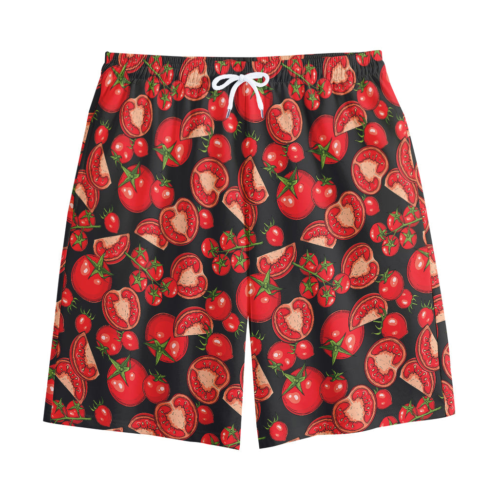 Red Ripe Tomatoes Pattern Print Cotton Shorts
