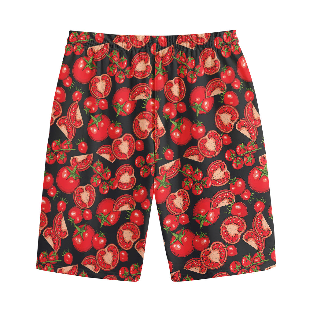 Red Ripe Tomatoes Pattern Print Cotton Shorts