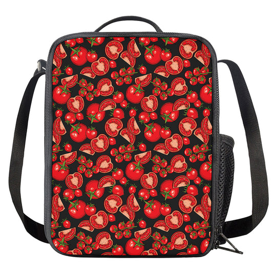 Red Ripe Tomatoes Pattern Print Crossbody Lunch Bag