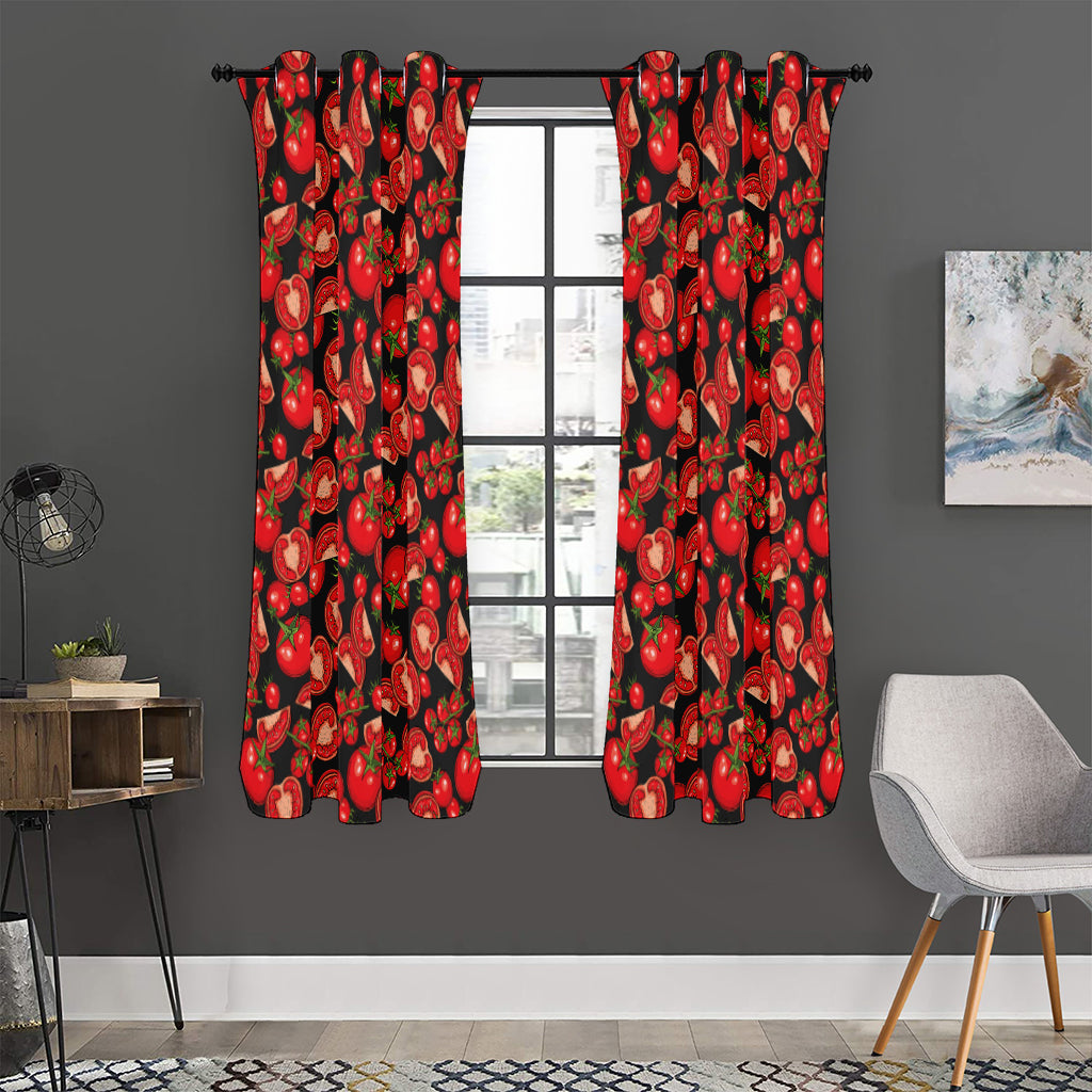 Red Ripe Tomatoes Pattern Print Curtain