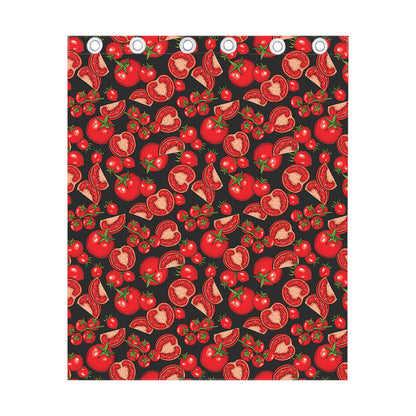Red Ripe Tomatoes Pattern Print Curtain