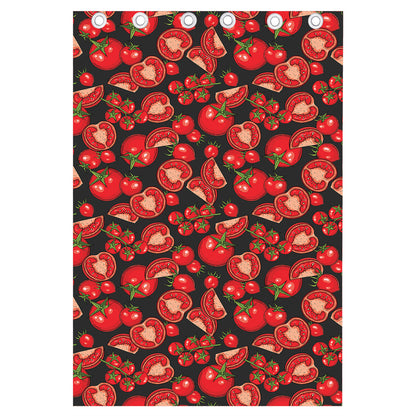 Red Ripe Tomatoes Pattern Print Curtain