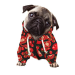 Red Ripe Tomatoes Pattern Print Dog Zip Up Hoodie