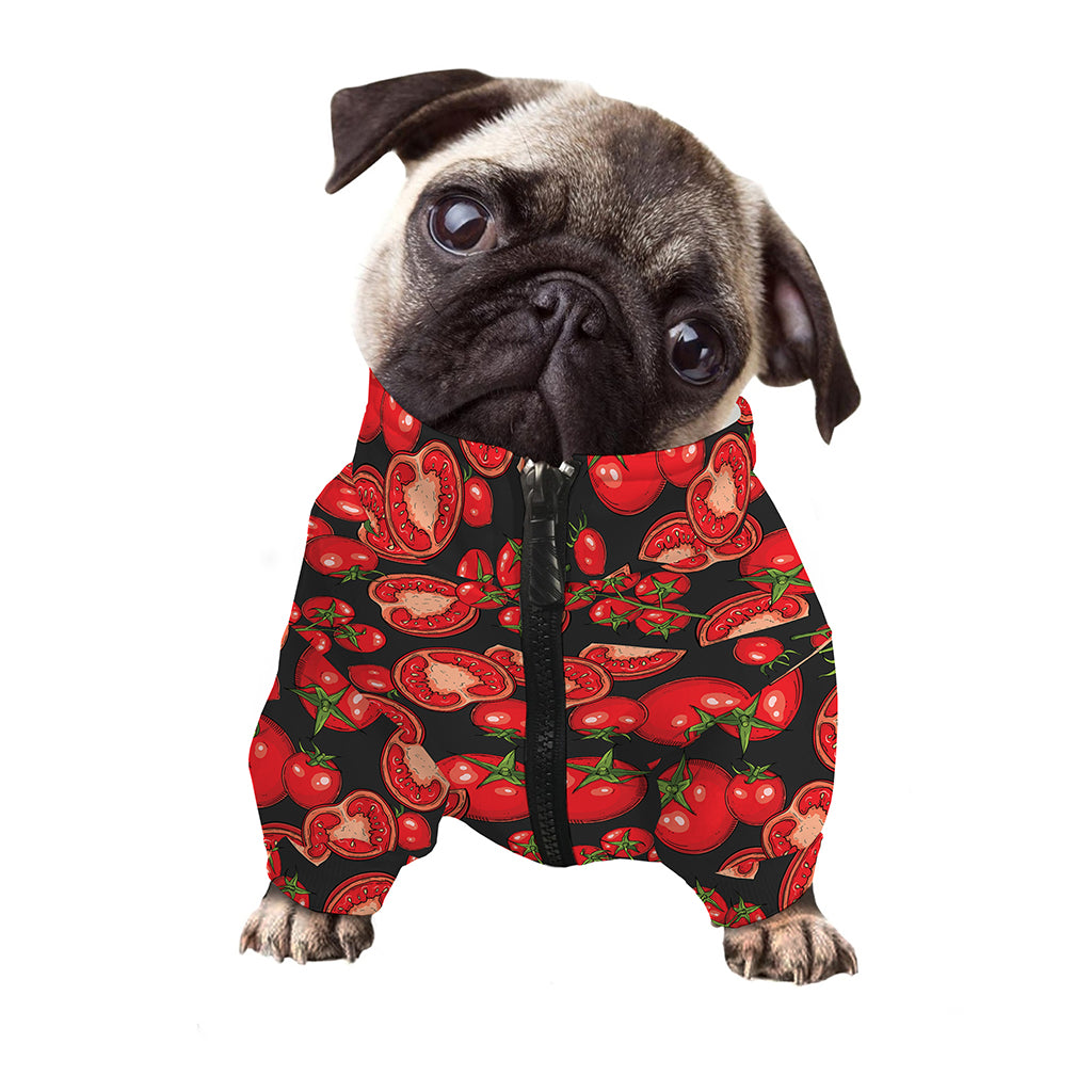 Red Ripe Tomatoes Pattern Print Dog Zip Up Jacket