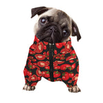 Red Ripe Tomatoes Pattern Print Dog Zip Up Jacket