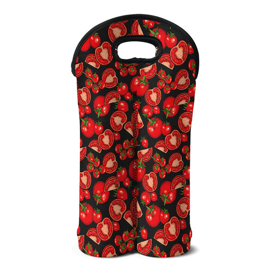Red Ripe Tomatoes Pattern Print Double Neoprene Wine Tote