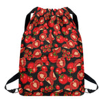 Red Ripe Tomatoes Pattern Print Drawstring Backpack