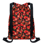 Red Ripe Tomatoes Pattern Print Drawstring Backpack