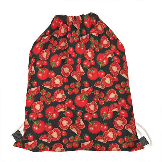 Red Ripe Tomatoes Pattern Print Drawstring Bag