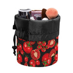 Red Ripe Tomatoes Pattern Print Drawstring Makeup Bag