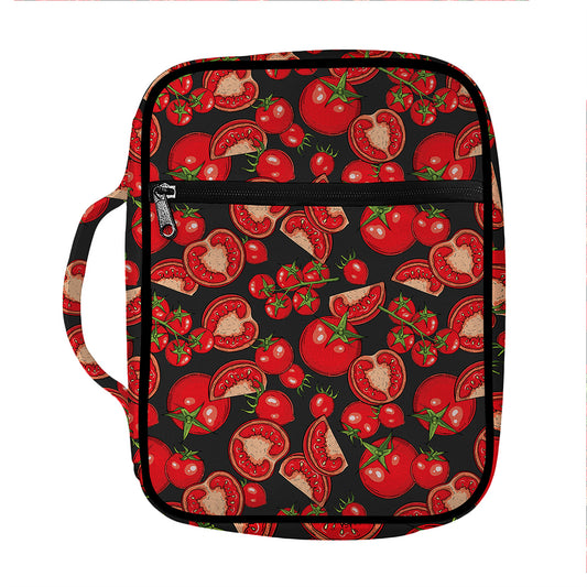 Red Ripe Tomatoes Pattern Print Front Pocket Bible Bag