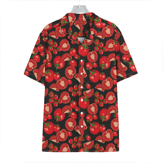 Red Ripe Tomatoes Pattern Print Hawaiian Shirt
