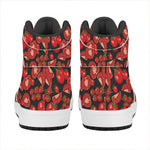 Red Ripe Tomatoes Pattern Print High Top Leather Sneakers