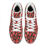 Red Ripe Tomatoes Pattern Print High Top Leather Sneakers