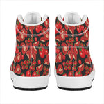 Red Ripe Tomatoes Pattern Print High Top Leather Sneakers