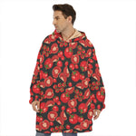 Red Ripe Tomatoes Pattern Print Hoodie Blanket