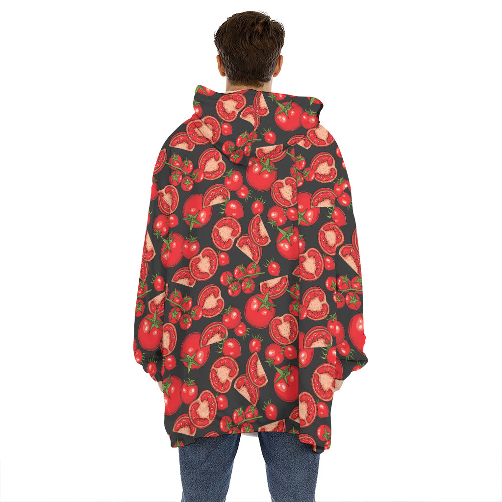 Red Ripe Tomatoes Pattern Print Hoodie Blanket