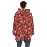 Red Ripe Tomatoes Pattern Print Hoodie Blanket