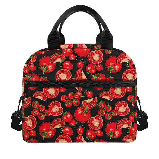 Red Ripe Tomatoes Pattern Print Insulated Lunch Bag