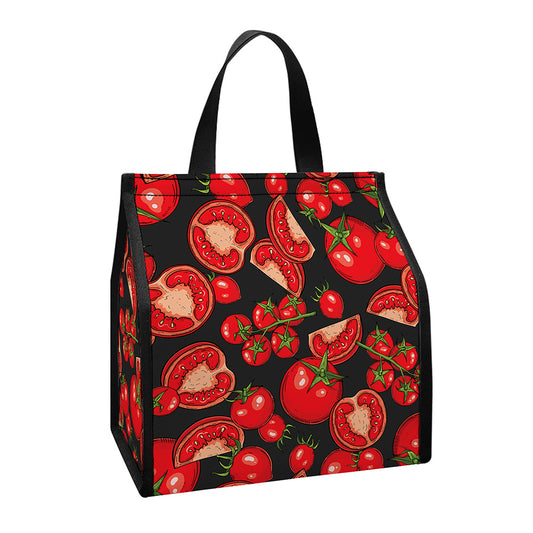 Red Ripe Tomatoes Pattern Print Insulated Lunch Tote