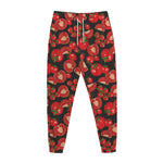 Red Ripe Tomatoes Pattern Print Jogger Pants