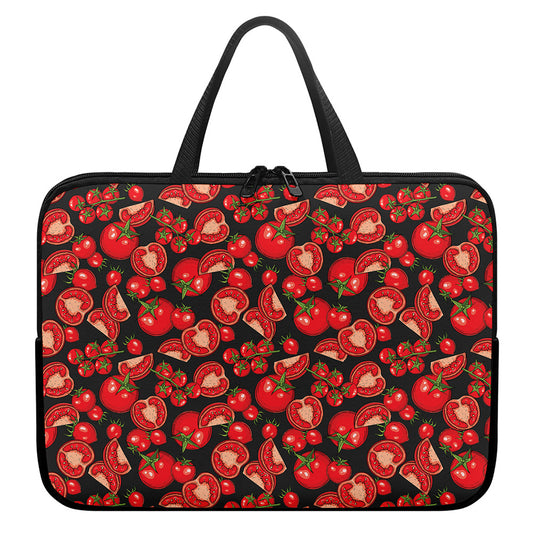 Red Ripe Tomatoes Pattern Print Laptop Sleeve With Handle