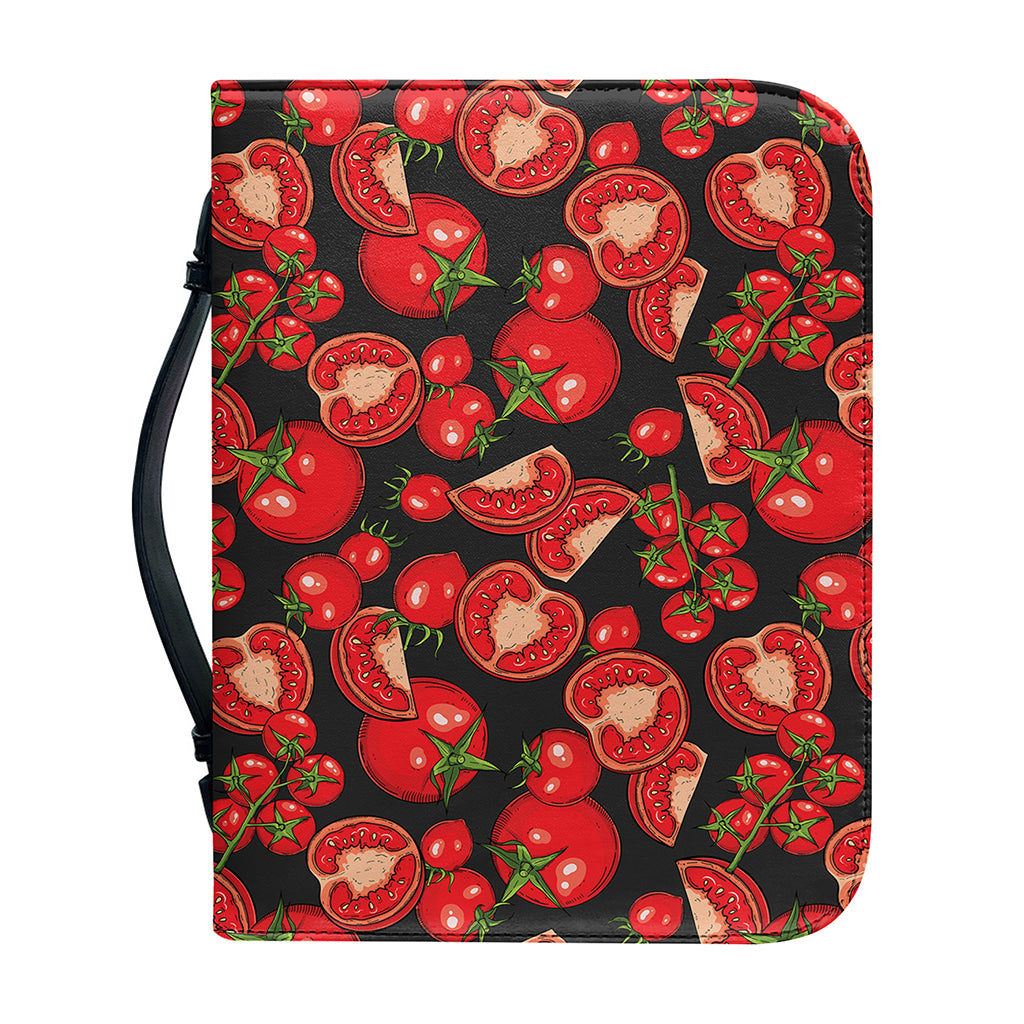 Red Ripe Tomatoes Pattern Print Leather Bible Cover