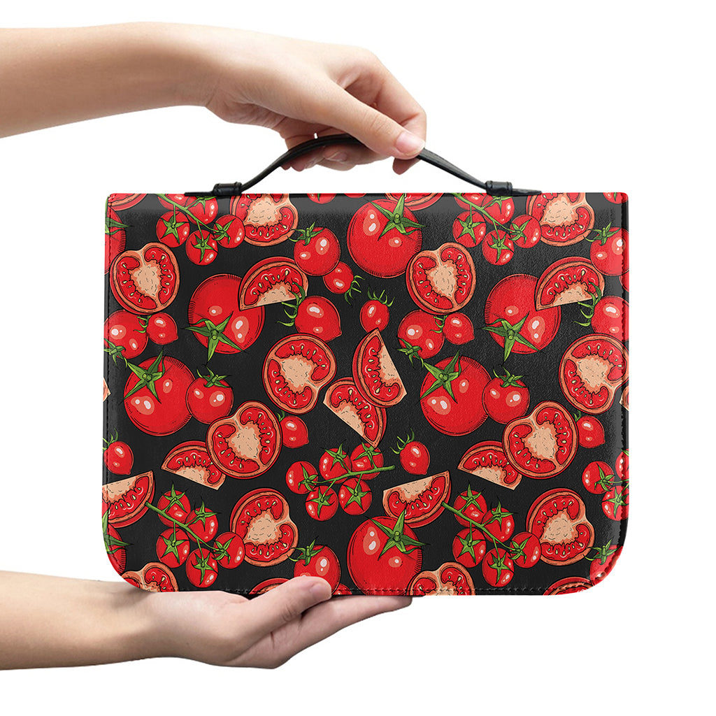 Red Ripe Tomatoes Pattern Print Leather Bible Cover