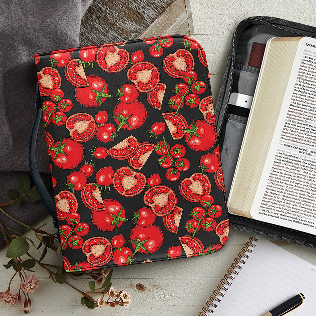Red Ripe Tomatoes Pattern Print Leather Bible Cover