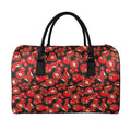 Red Ripe Tomatoes Pattern Print Leather Duffel Bag