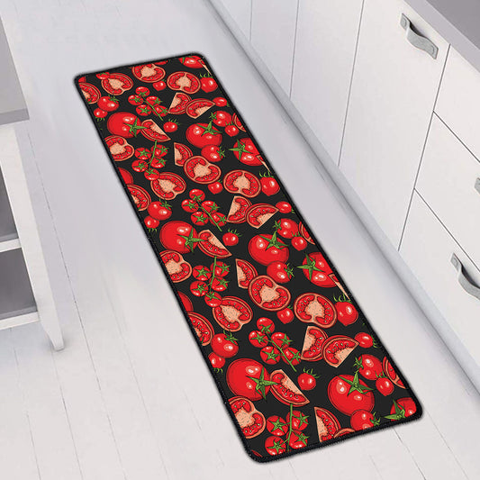 Red Ripe Tomatoes Pattern Print Long Kitchen Mat