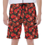Red Ripe Tomatoes Pattern Print Men's Beach Shorts