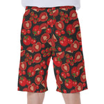 Red Ripe Tomatoes Pattern Print Men's Beach Shorts