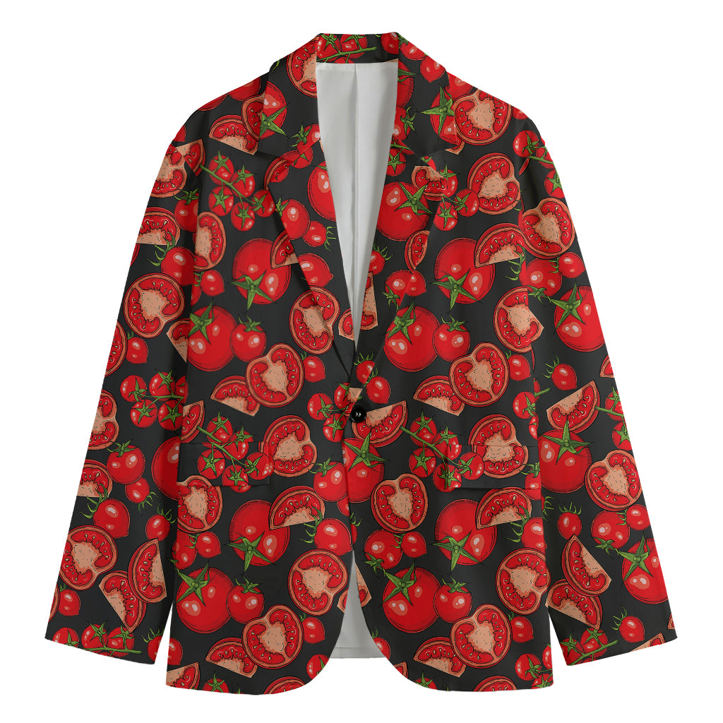 Red Ripe Tomatoes Pattern Print Men's Blazer