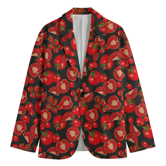 Red Ripe Tomatoes Pattern Print Men's Blazer