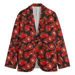 Red Ripe Tomatoes Pattern Print Men's Cotton Blazer