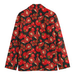 Red Ripe Tomatoes Pattern Print Men's Cotton Blazer