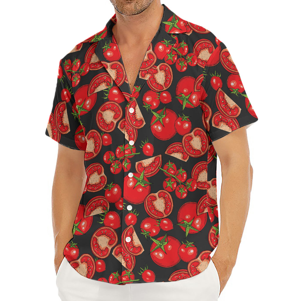 Red Ripe Tomatoes Pattern Print Men's Deep V-Neck Shirt