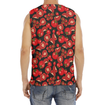 Red Ripe Tomatoes Pattern Print Men's Fitness Tank Top