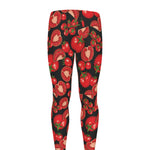 Red Ripe Tomatoes Pattern Print Men's leggings
