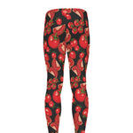 Red Ripe Tomatoes Pattern Print Men's leggings
