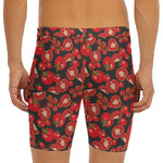 Red Ripe Tomatoes Pattern Print Men's Long Boxer Briefs